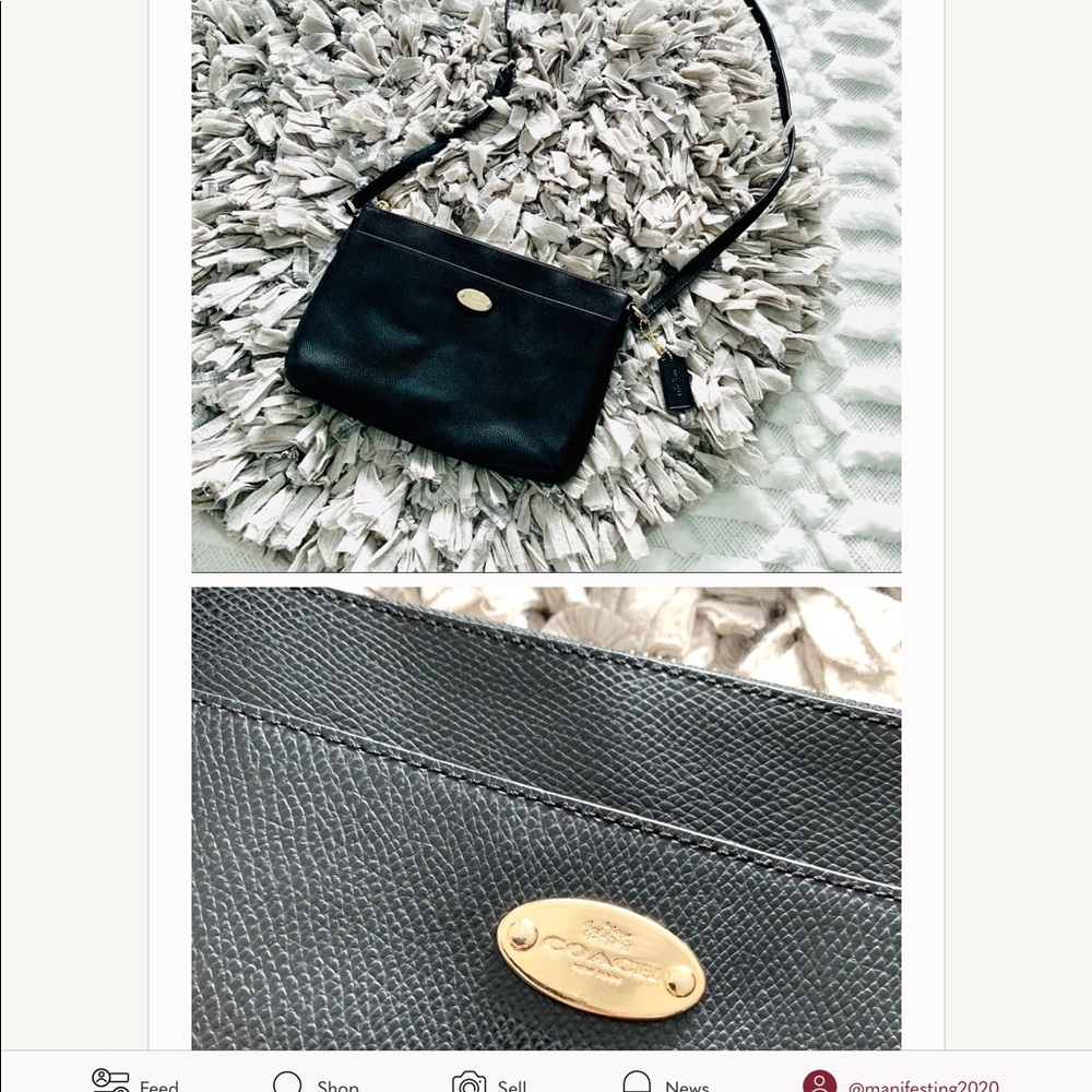 Coach Crossgrain East/West Black Crossbody